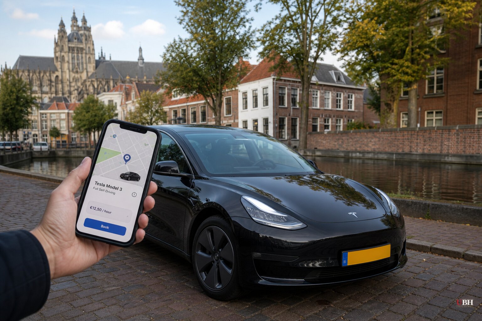 Dutch Renters Can Now Book a Tesla With Full Self-Driving by the Hour, No Ownership Required