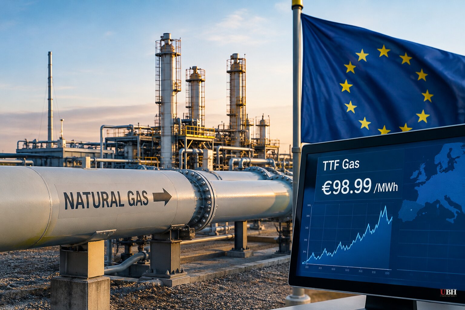 EIA Projects Record 112.2 Bcf/d of U.S. Gas Output in 2026 as European Prices Near €100 per MWh