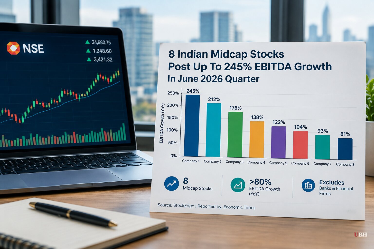 Eight Indian Midcap Stocks Post Up To 245% EBITDA Growth In June 2026 Quarter