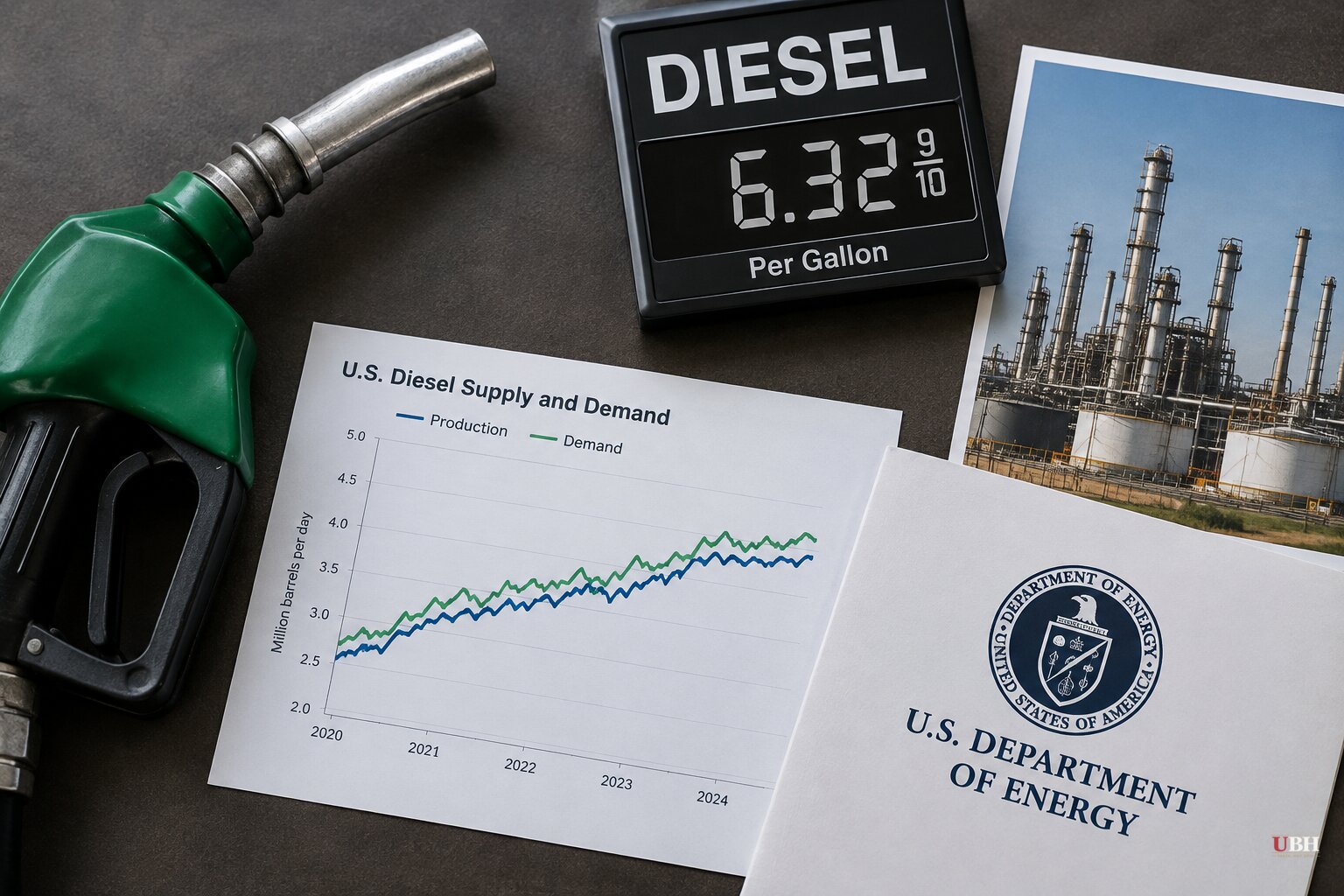 Energy Department Presses Refiners for More Diesel as Pump Price Holds at $6.32 a Gallon