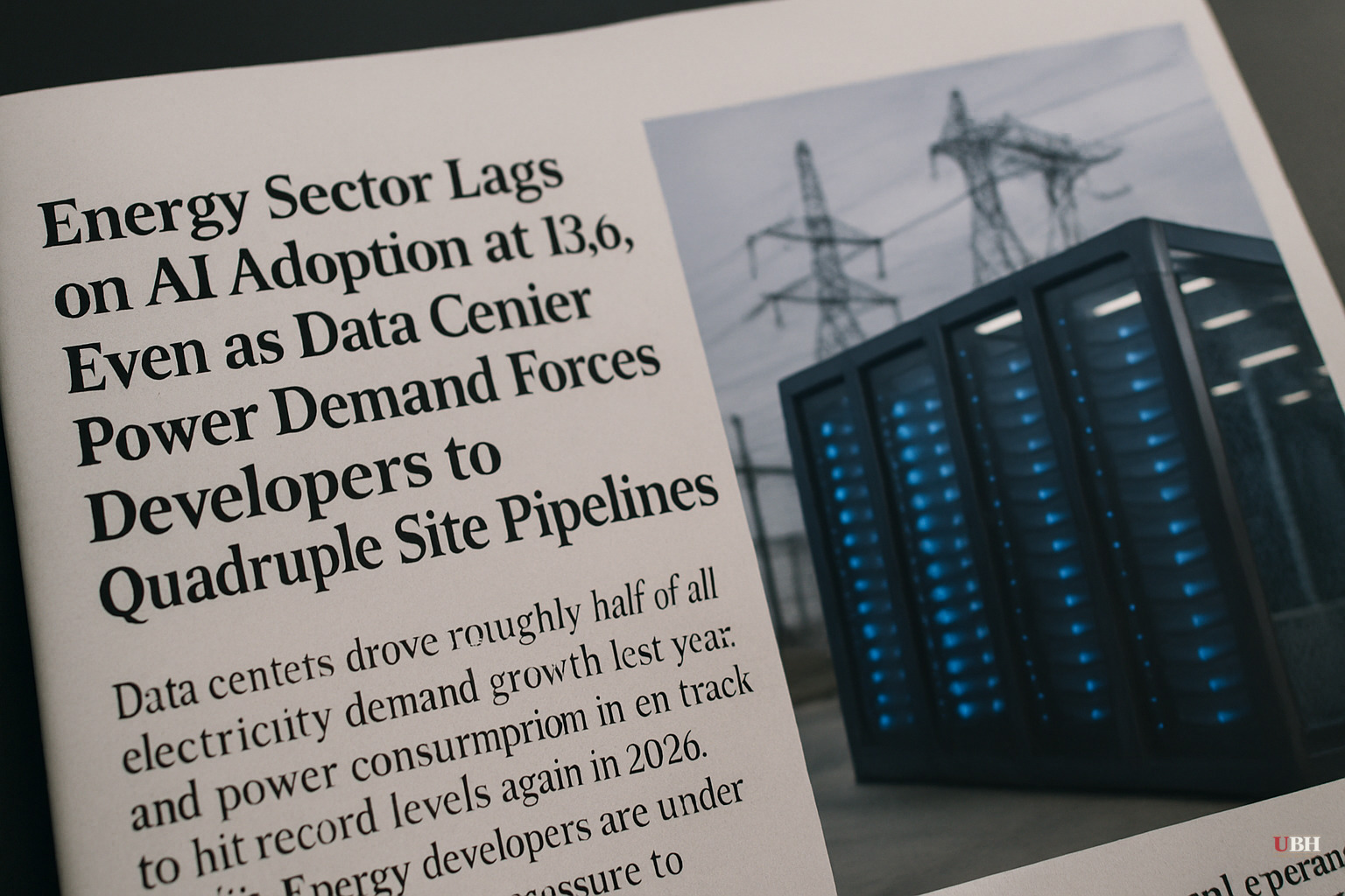 Energy Sector Lags on AI Adoption at 13.6%, Even as Data Center Power Demand Forces Developers to Quadruple Site Pipelines