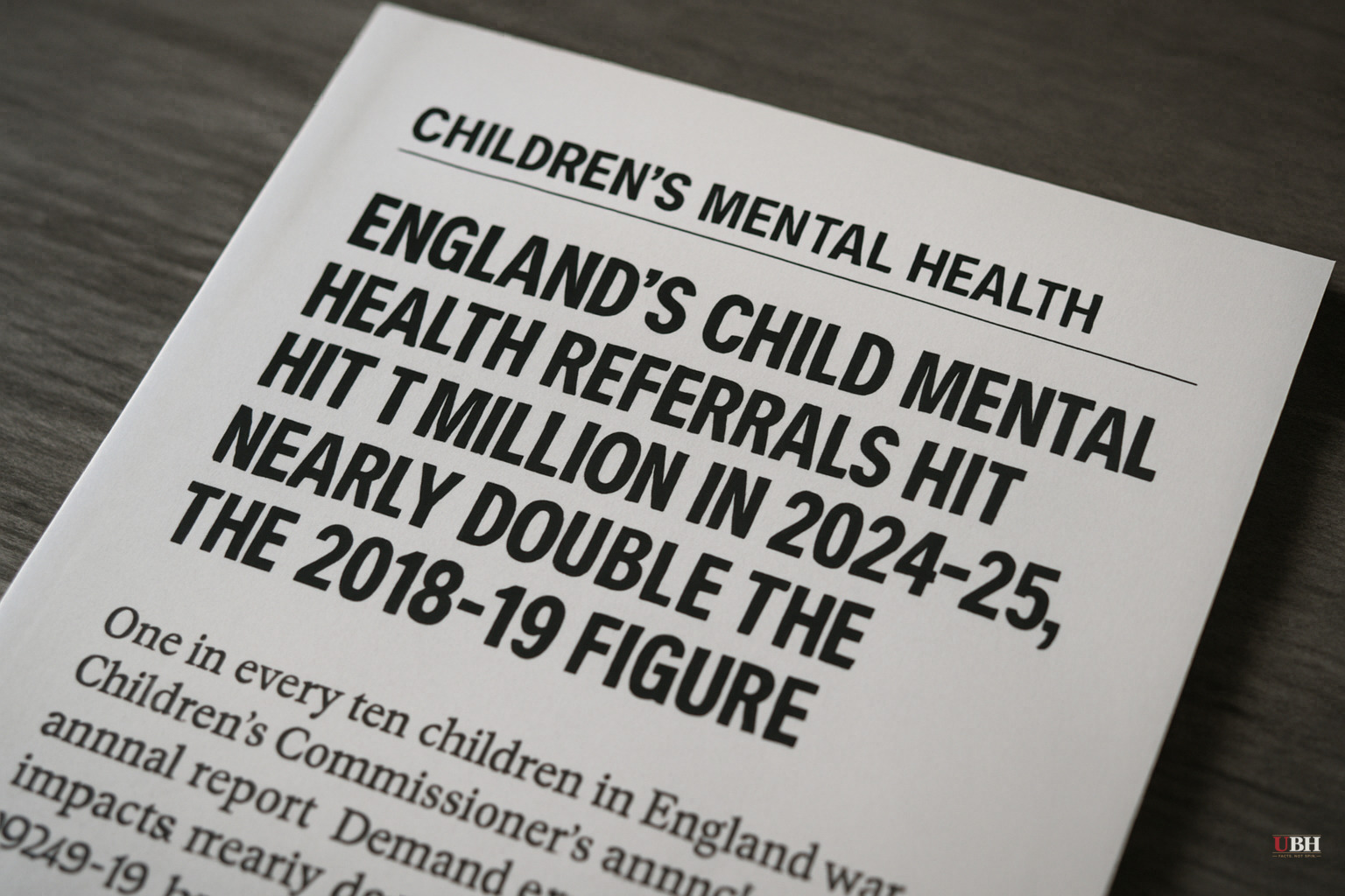 England's Child Mental Health Referrals Hit 1 Million in 2024-25, Nearly Double the 2018-19 Figure