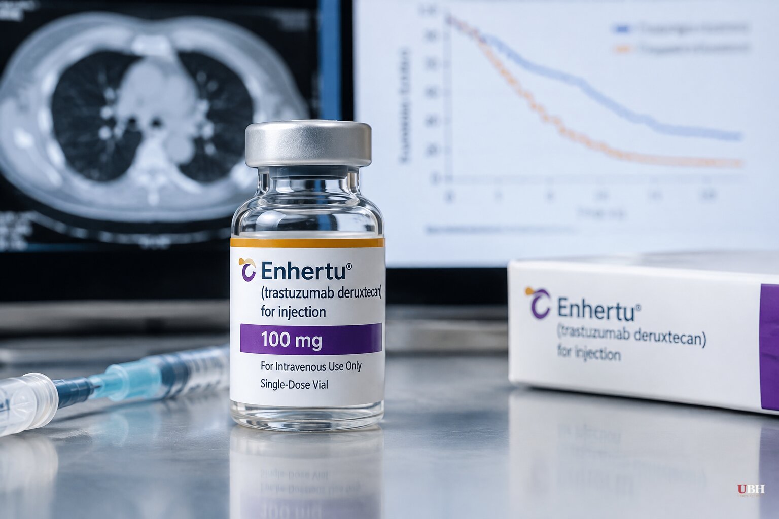 Enhertu Nearly Doubles Progression-Free Survival in HER2-Mutant Lung Cancer Trial, But Survival Data Trends the Wrong Way