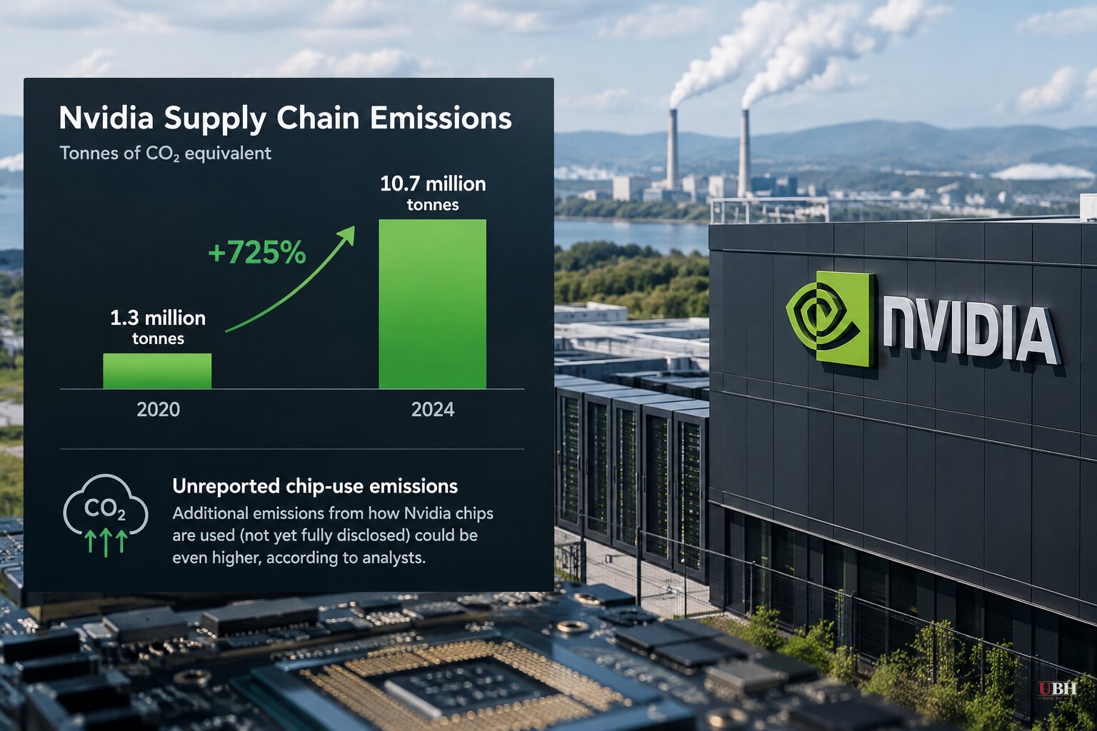Environmental Groups Say Nvidia's Emissions Rose 725% Since 2020, Estimate Chip-Use Pollution Rivals a Russian Coal Giant