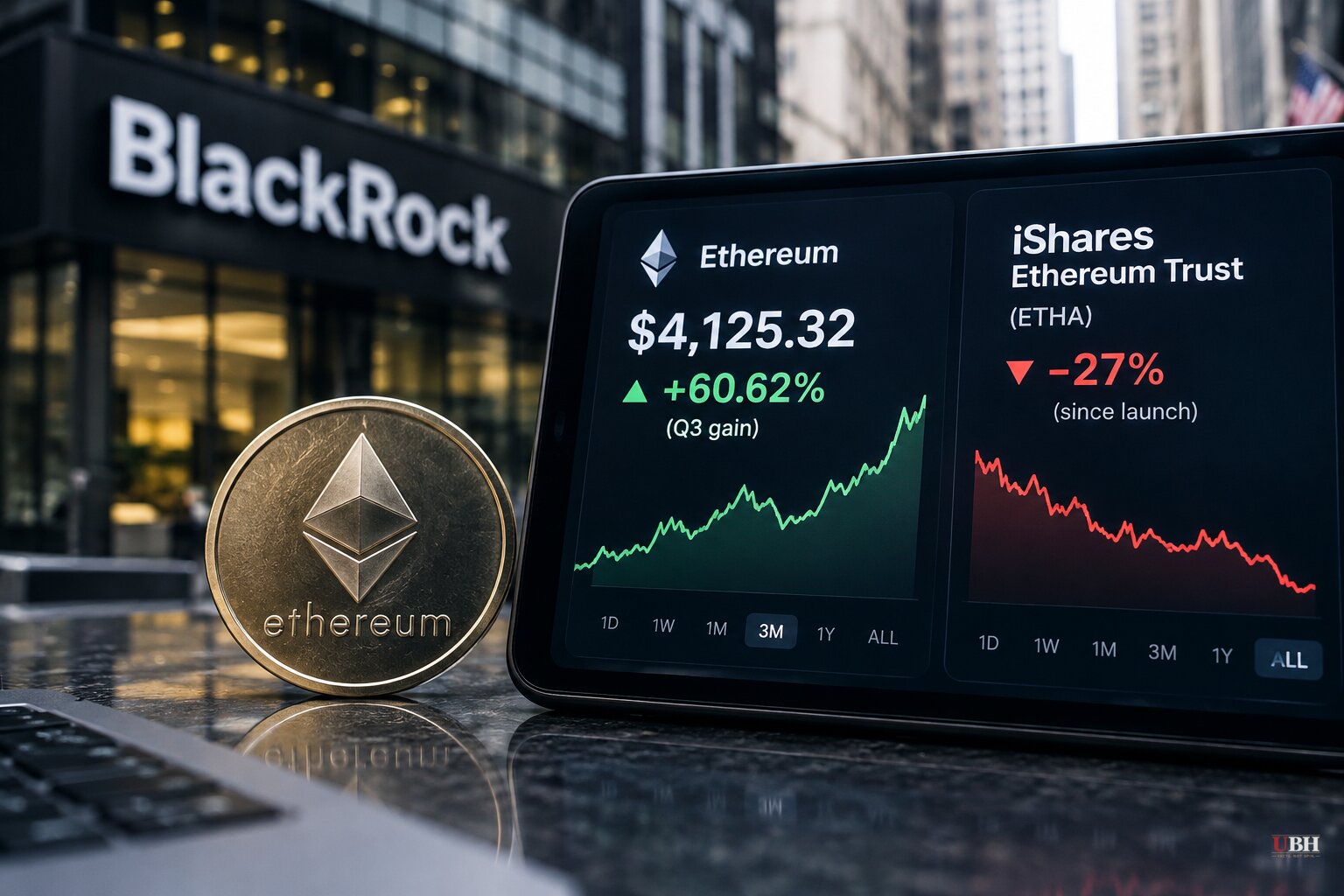 Ethereum Gains 60% in Q3, Second-Best Quarter Ever, While BlackRock's ETF Still Sits 27% Below Its Launch Price
