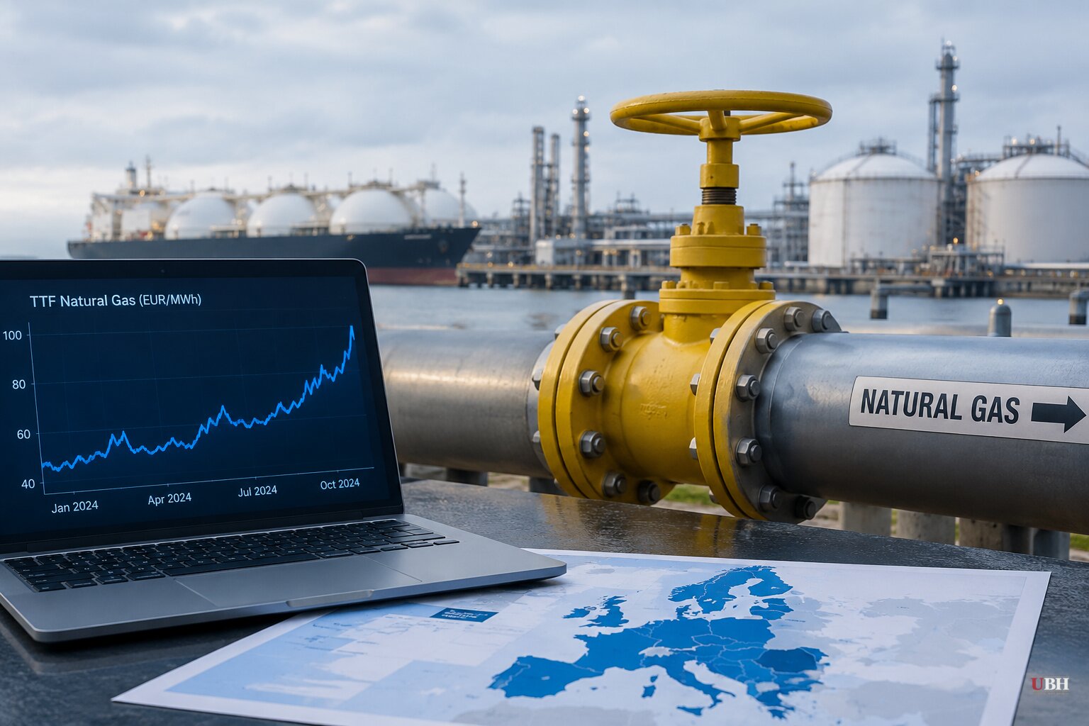 European Gas Tops €97 per Megawatt-Hour, Highest Since 2022, With Storage Near 75%