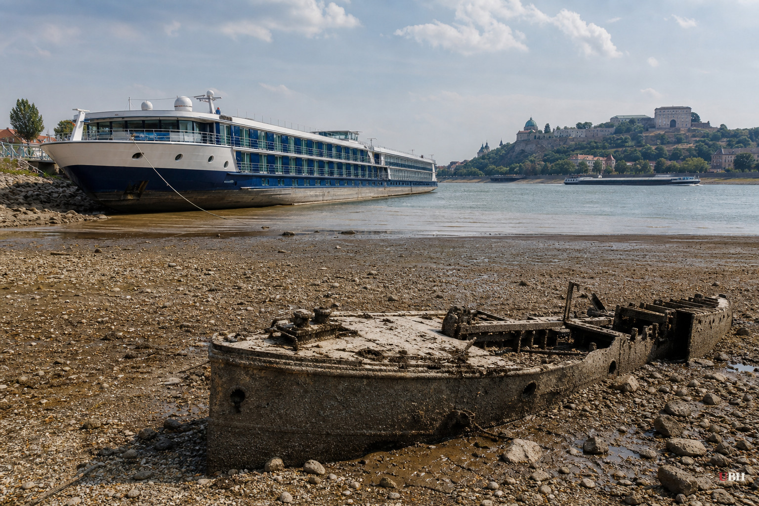Europe's Rivers Hit Record Lows as Drought Grounds Ships, Strands Cruise Boats