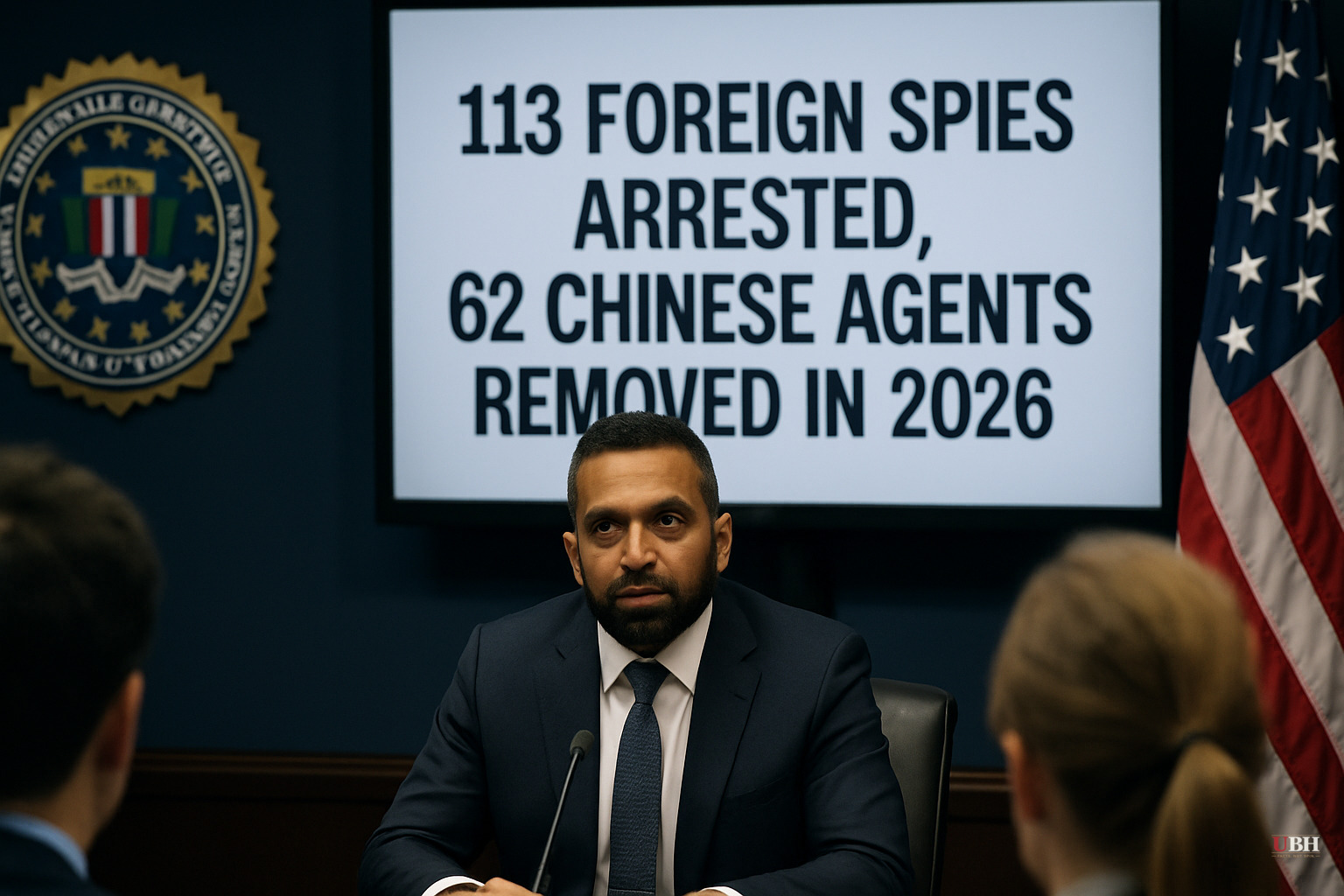 FBI Director Kash Patel Says 113 Foreign Spies Arrested, 62 Chinese Agents Removed in 2026