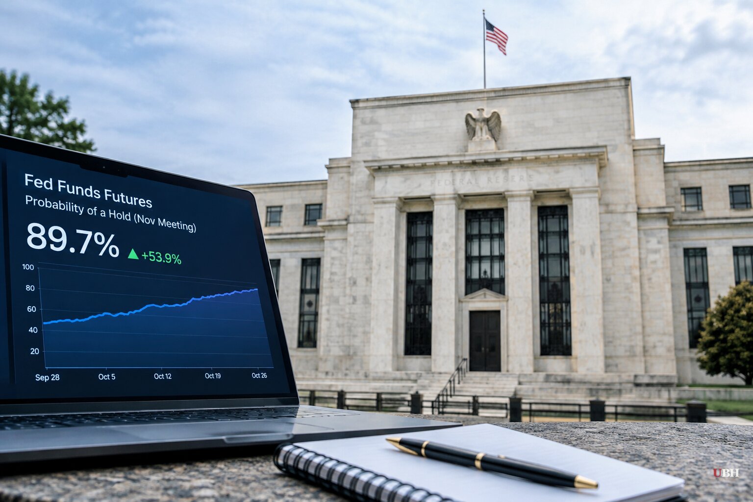 Fed Decision Due at 2 p.m. ET Today as Futures Price a Hold at About 90%, With a December Hike Next in Line