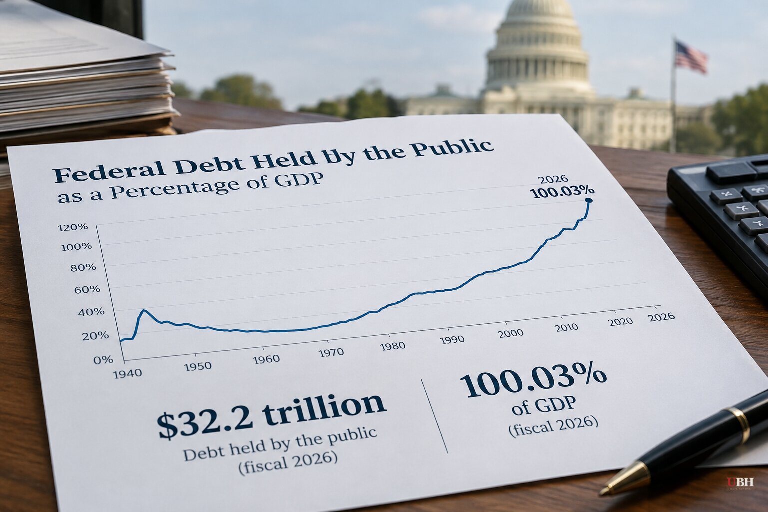 Federal Debt Held by the Public Hits 100% of GDP for Fiscal 2026, First Time Since 1946