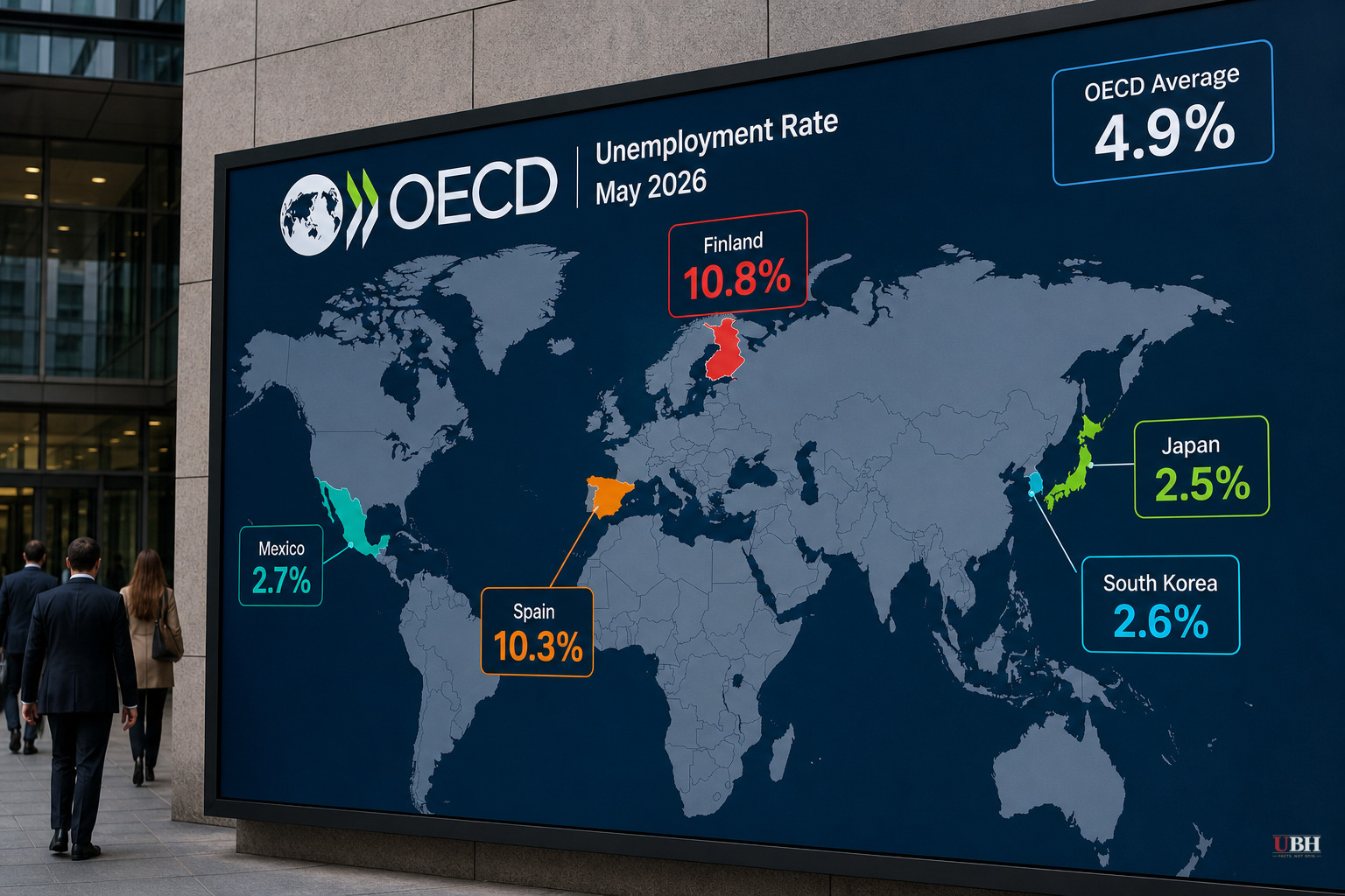 Finland Posts 10.8% Unemployment, Worst in the OECD, While Japan Sits at 2.5%