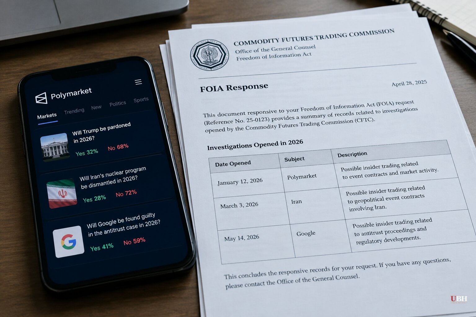 FOIA Documents Show CFTC Opened Three Unreported Polymarket Investigations on Pardons, Iran and Google Bets