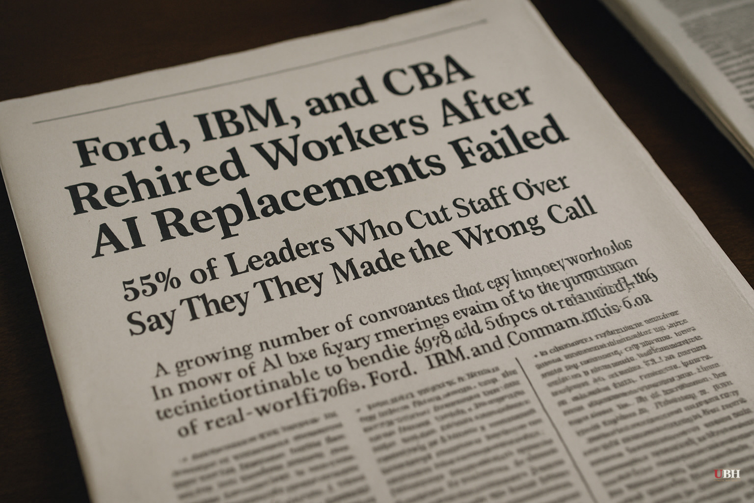 Ford, IBM, and CBA Rehired Workers After AI Replacements Failed. 55% of Leaders Who Cut Staff Over AI Say They Made the Wrong Call.