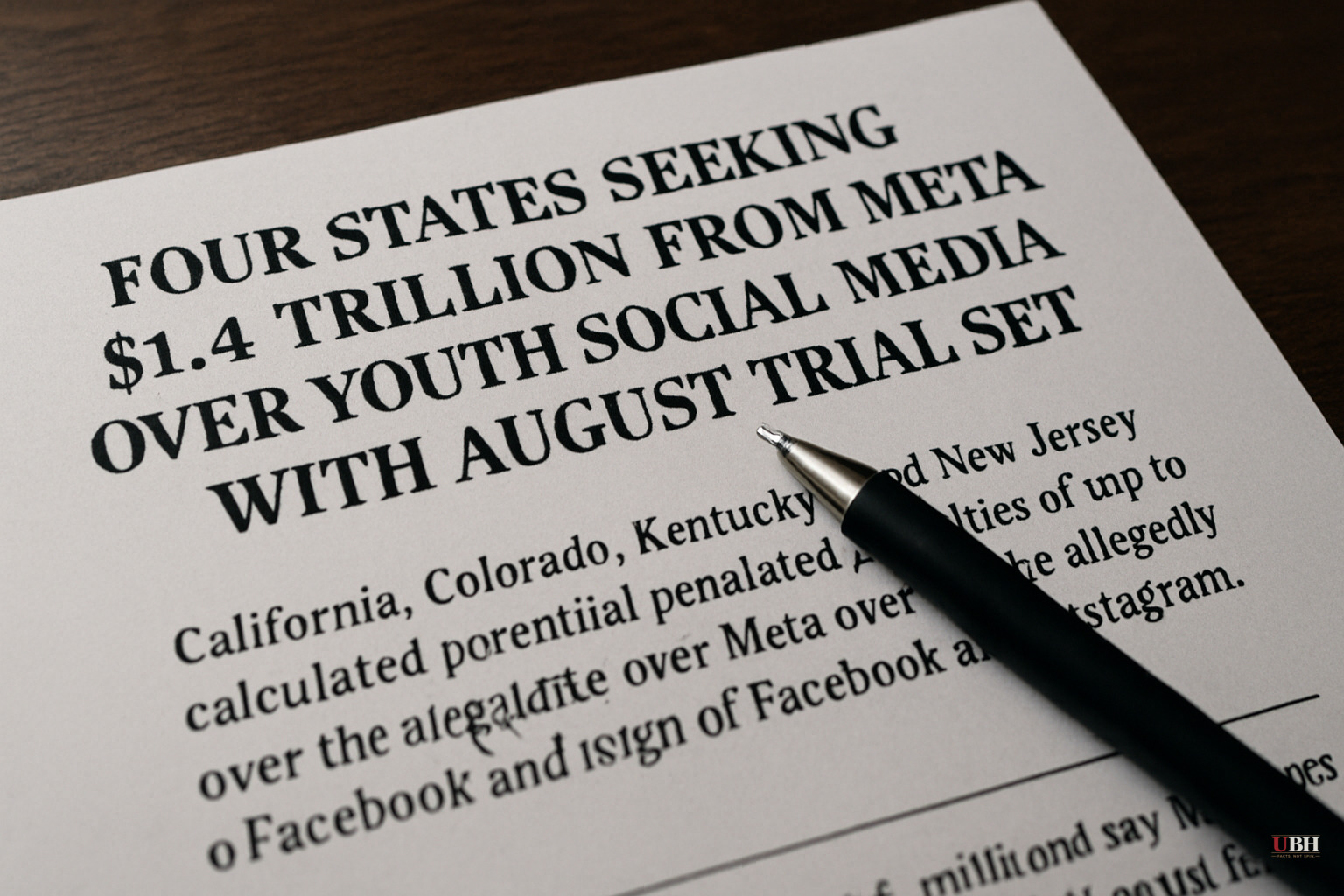 Four States Seeking $1.4 Trillion from Meta Over Youth Social Media Harm, with August Trial Set