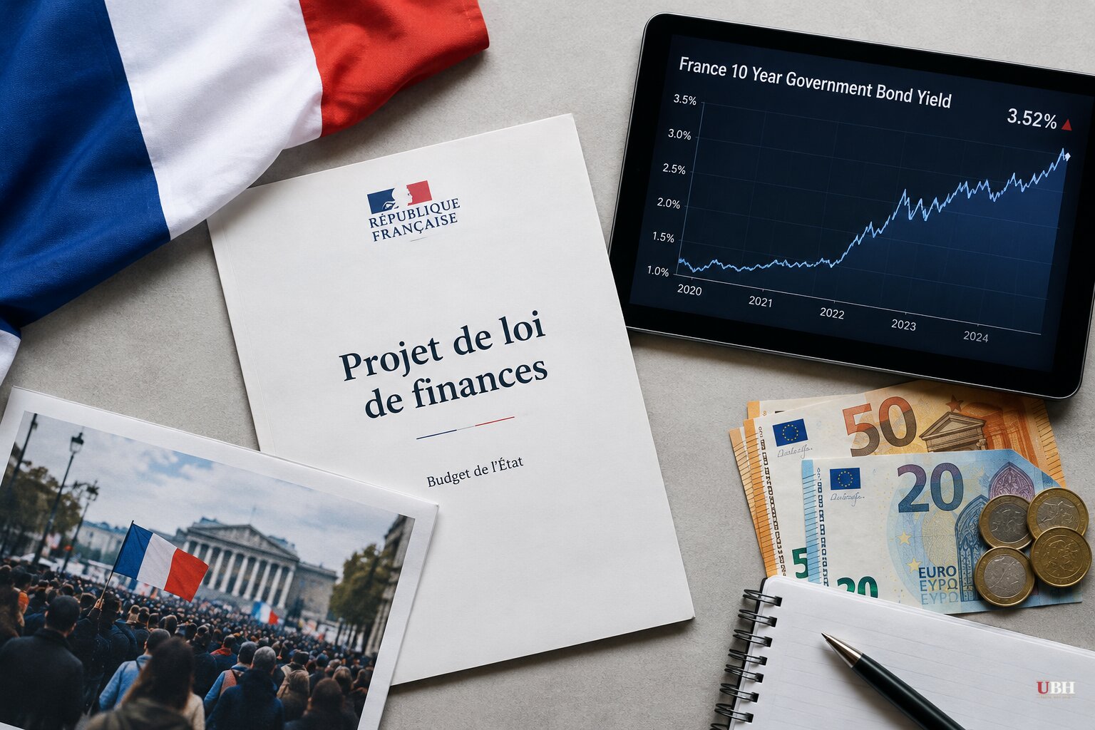 France Faces Tuesday Budget Vote After Riots, With Bond Yields at 24-Year High