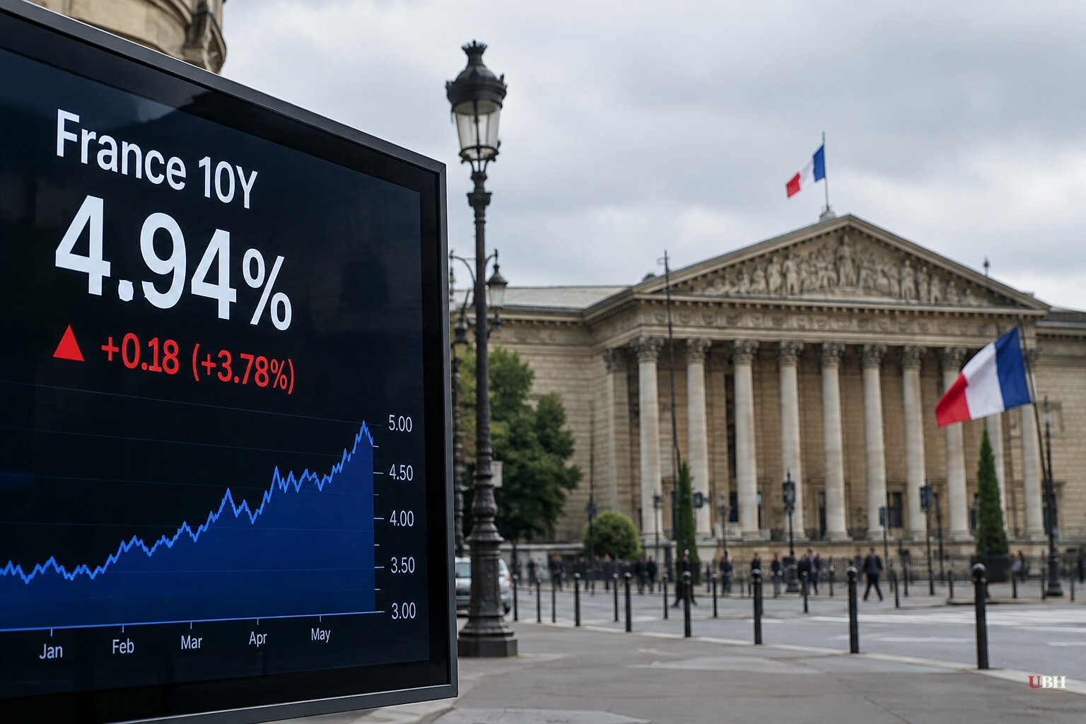 French 10-Year Bond Yields Hit 4.94%, Highest Since 2002, as Lecornu Unveils €54 Billion 2027 Budget