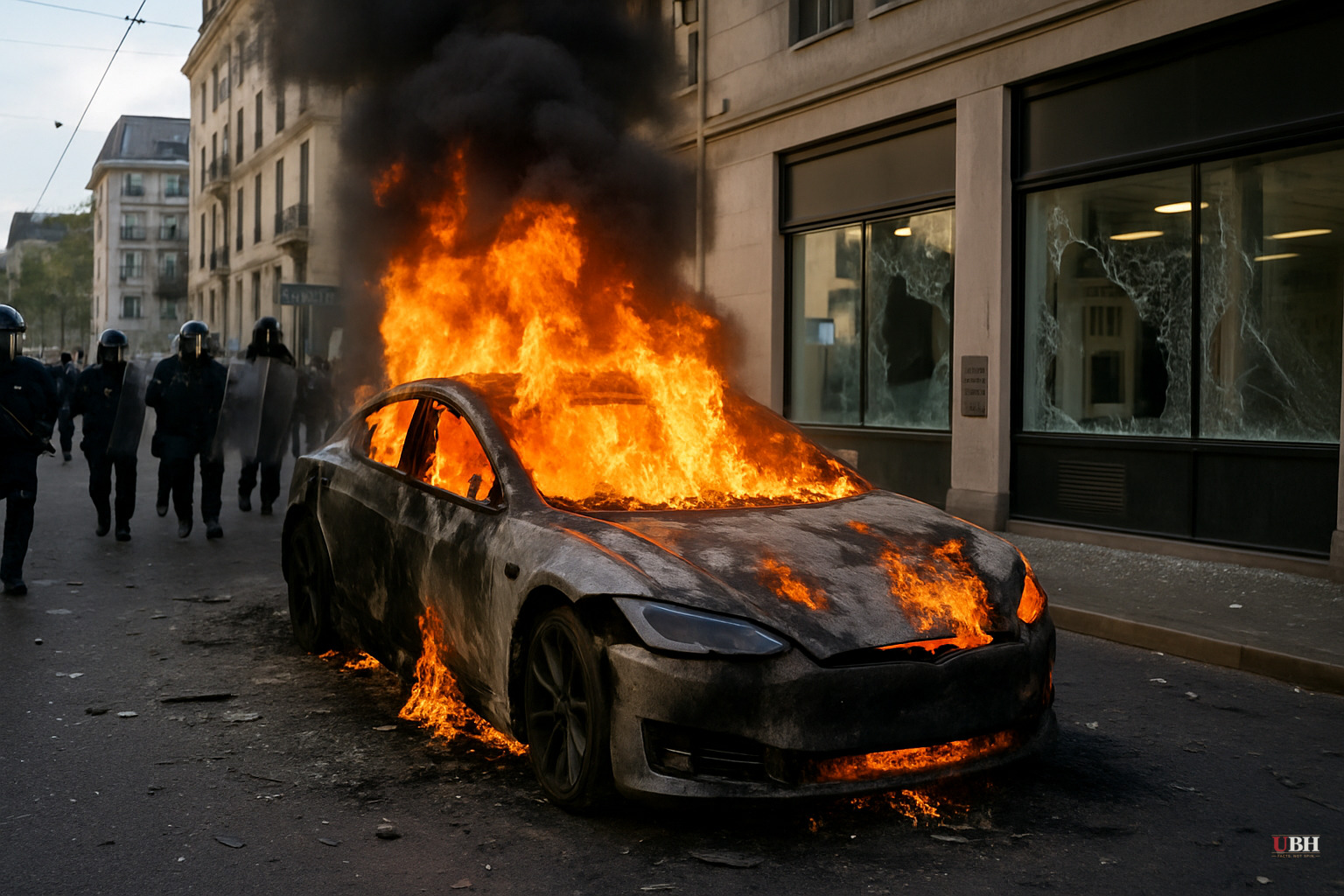 Geneva Riots Leave Burned Tesla, Smashed Windows, and Injured Officers as G7 Leaders Meet in Évian