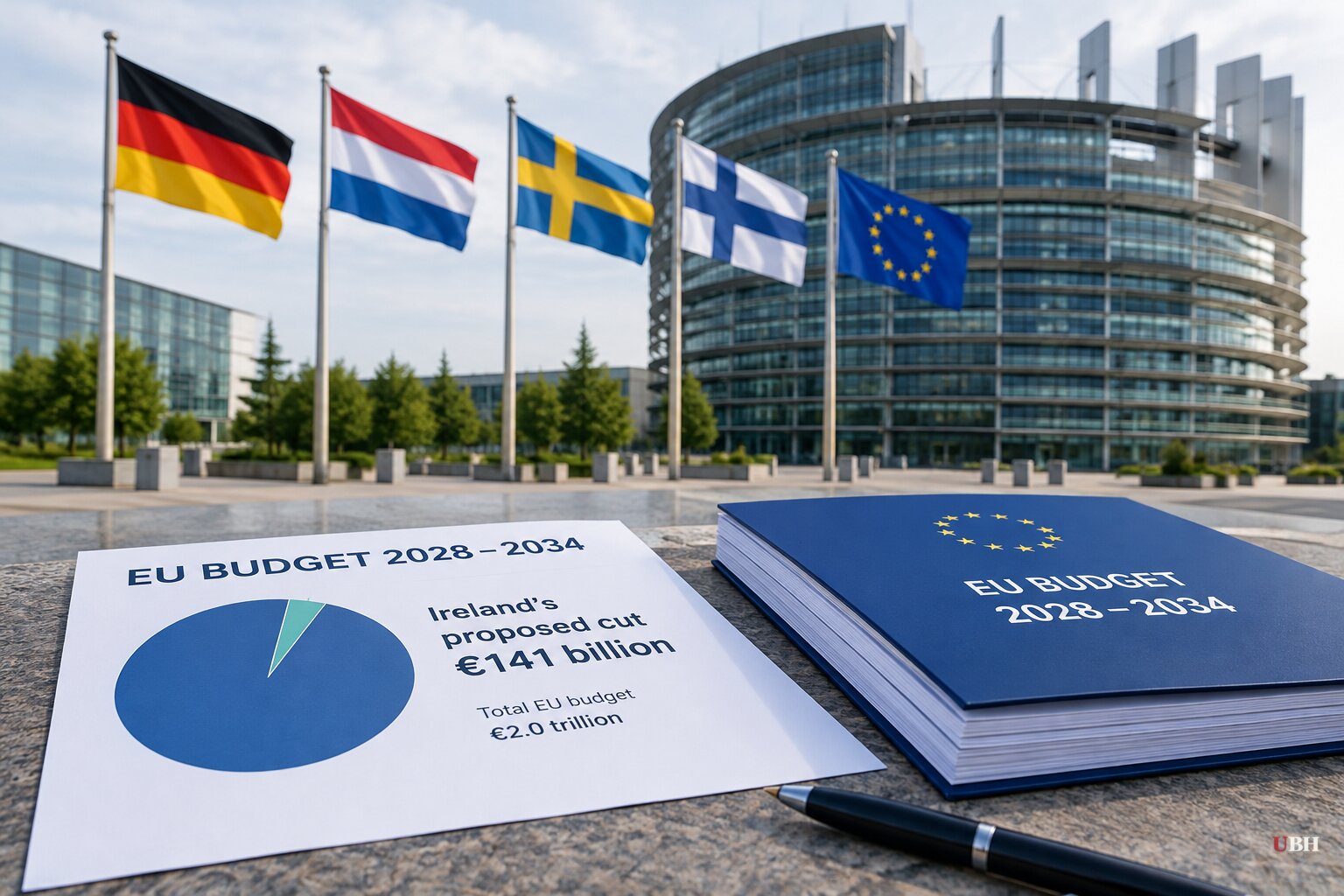 Germany-Led Bloc Rejects Irish €141bn EU Budget Cut as Too Small Ahead of Oct. 15-16 Leaders' Summit