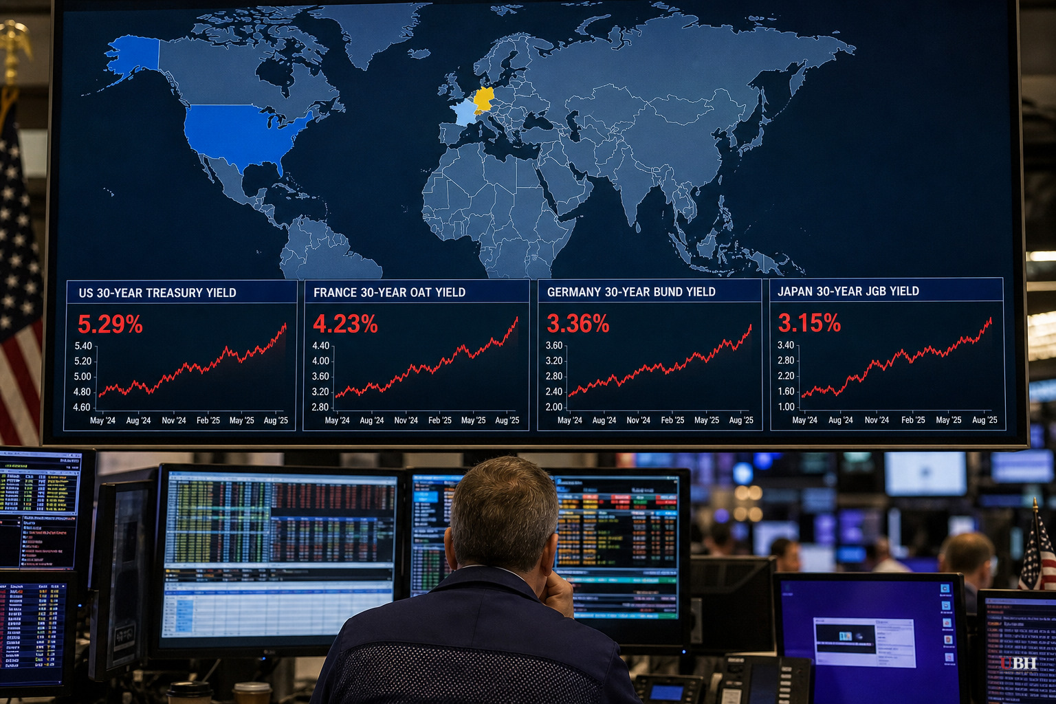 Global Bond Selloff Deepens: US 30-Year Hits 5.29%, France and Germany Post Fresh Multi-Decade Highs