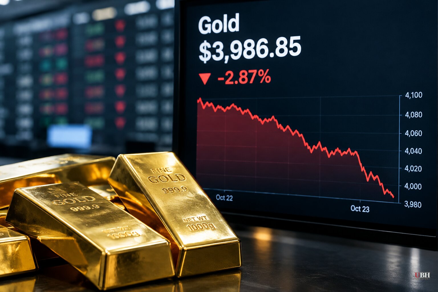 Gold Falls Below $4,000 for First Time Since July as Tech Rout Hits Bullion