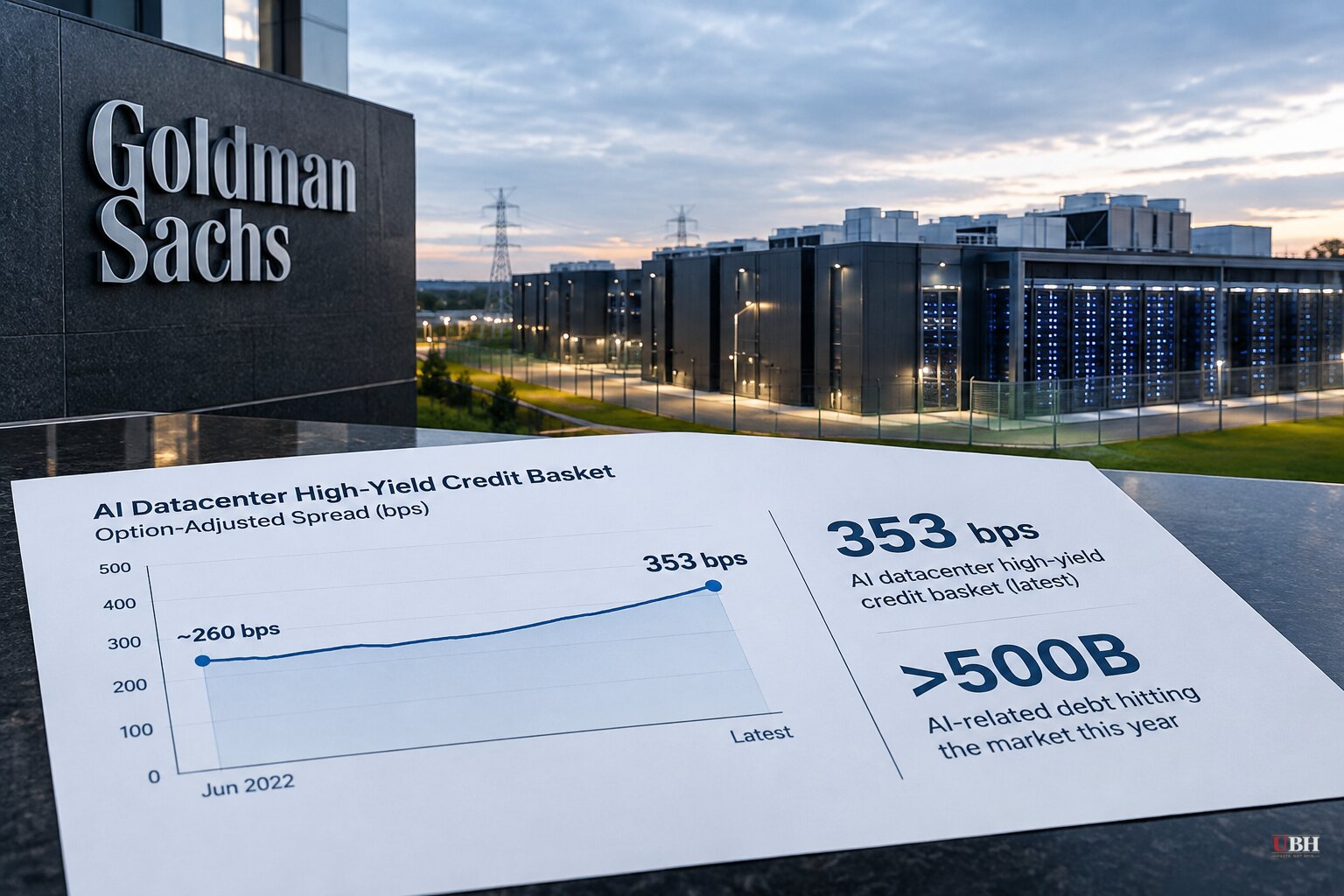 Goldman Sachs Data Shows AI Datacenter Debt Spreads Wider Than June 2022, With Trader Warning Bigger Shock Is Coming in 2027