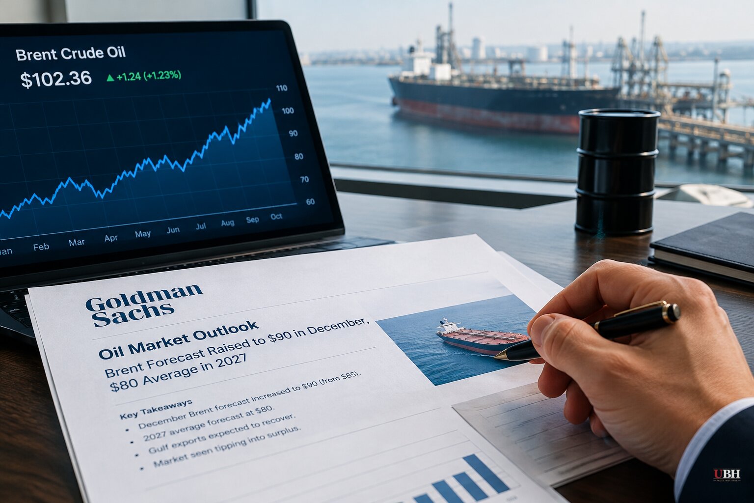 Goldman Sachs Raises December Brent Forecast to $90, Sees $80 Average in 2027