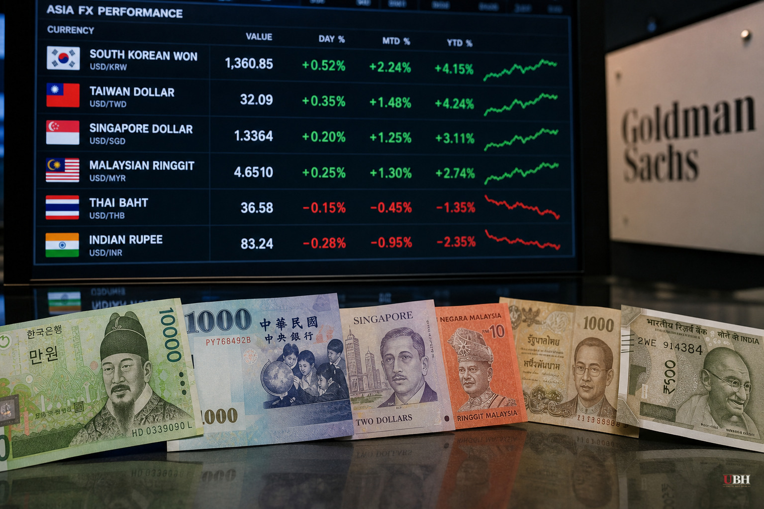 Goldman Sachs Says AI Boom Is Splitting Asia's Currency Markets in Two