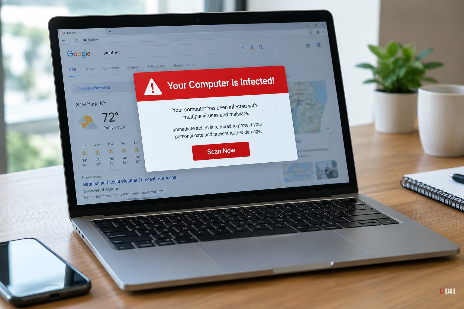 Google Ads Served Fake 'Your Computer Is Infected' Scam to Users on Weather, Maps and Real Estate Sites for Two Weeks