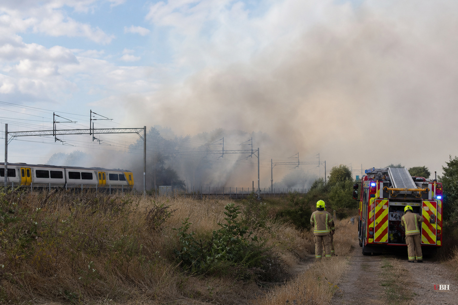 Grass Fires Near Waltham Cross Shut Down Trains to Stansted Airport, Snarl M25 Traffic