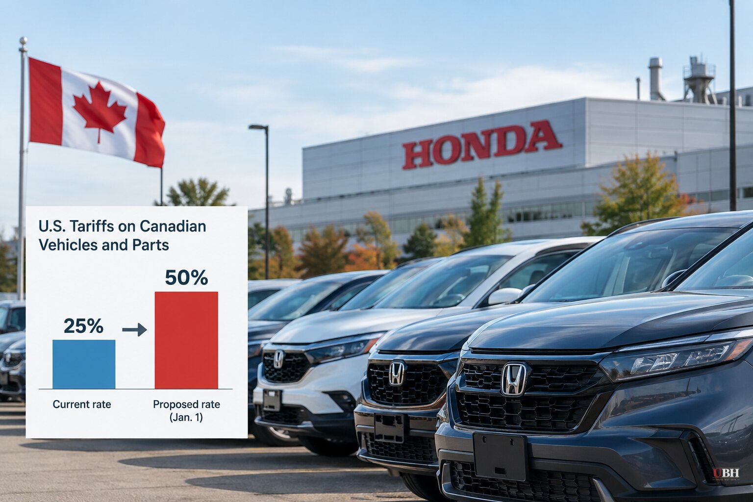 Honda Executive Warns Doubling of Canada Auto Tariffs to 50% on Jan. 1 Would Be 'Catastrophic'