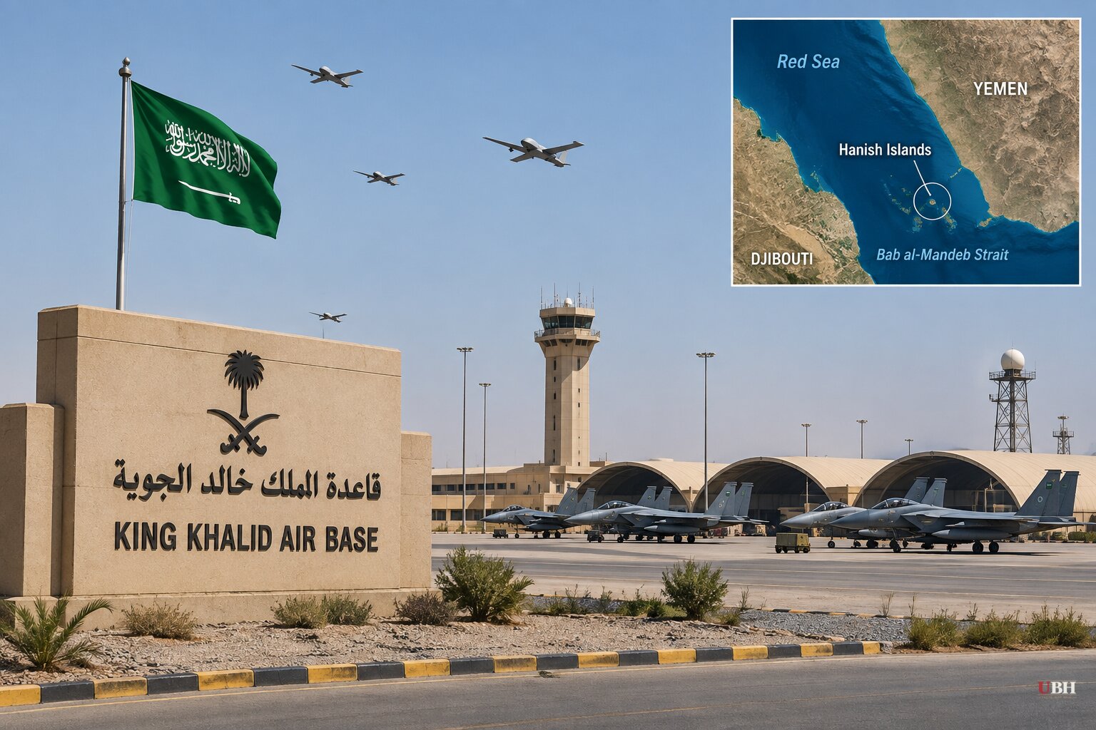 Houthis Claim Missile and Drone Attack on Saudi Arabia's King Khalid Air Base, Seize Two More Red Sea Islands