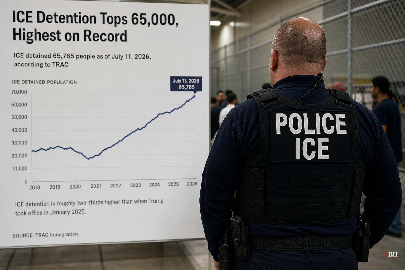 ICE Detention Tops 65,000, Highest on Record, as Homan Blames Habeas Rulings for Forced Releases