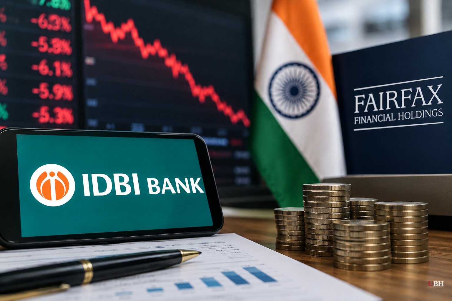 IDBI Bank Shares Fall More Than 6% After India Approves $5.5 Billion Stake Sale to Fairfax at ₹81