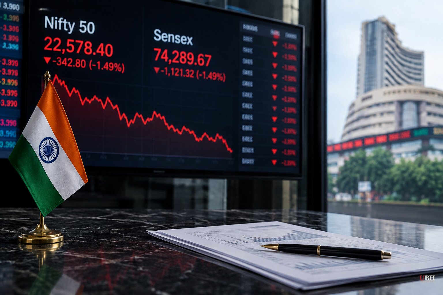 Indian Stocks Track Toward Longest Weekly Losing Streak in 25 Years as Foreign Investors Pull Record $27.8 Billion