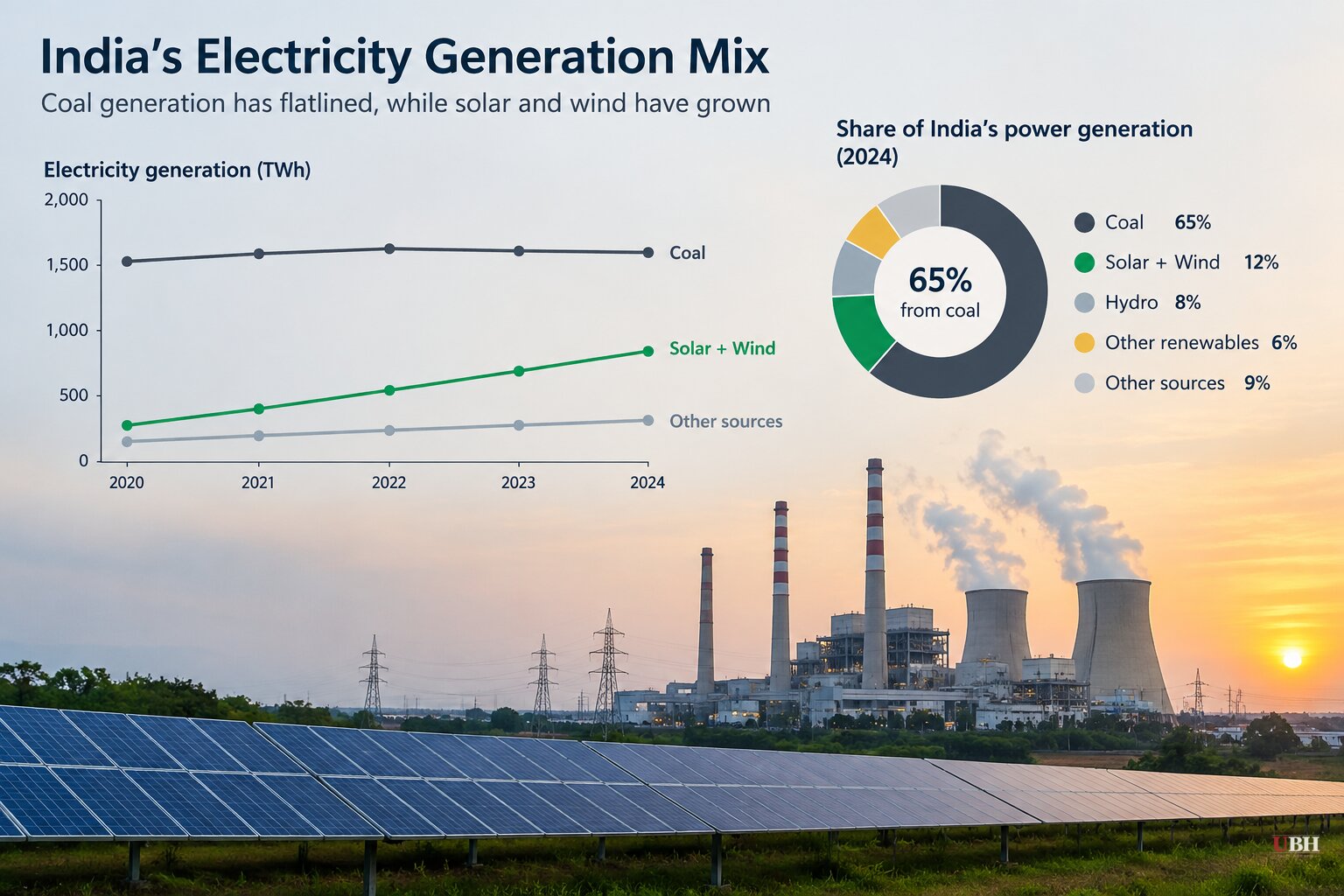 India's Coal Power Growth Flatlines for Two Years, But Coal Still Runs 65% of the Grid
