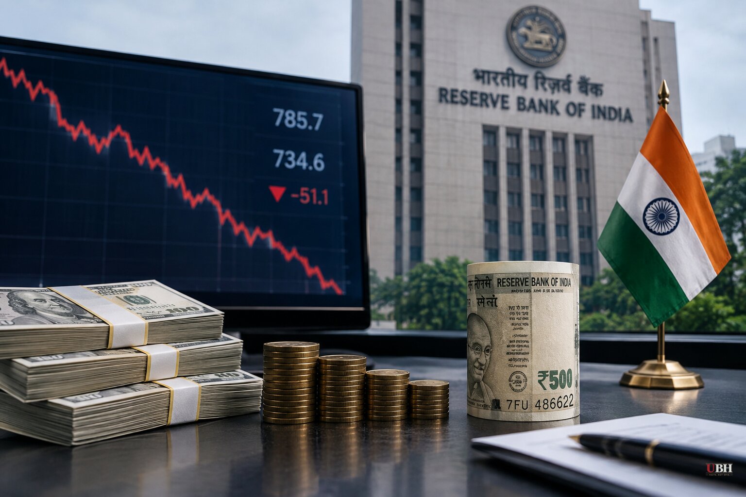 India's Forex Reserves Fall $51 Billion in Four Weeks as the Rupee Sits Just Above Its Record Low