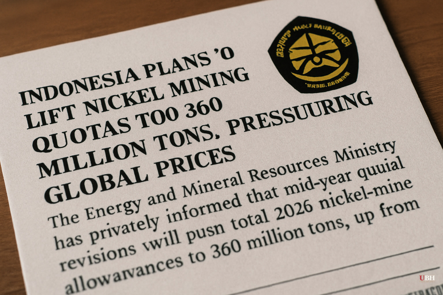 Indonesia Plans to Lift Nickel Mining Quotas to 360 Million Tons, Pressuring Global Prices