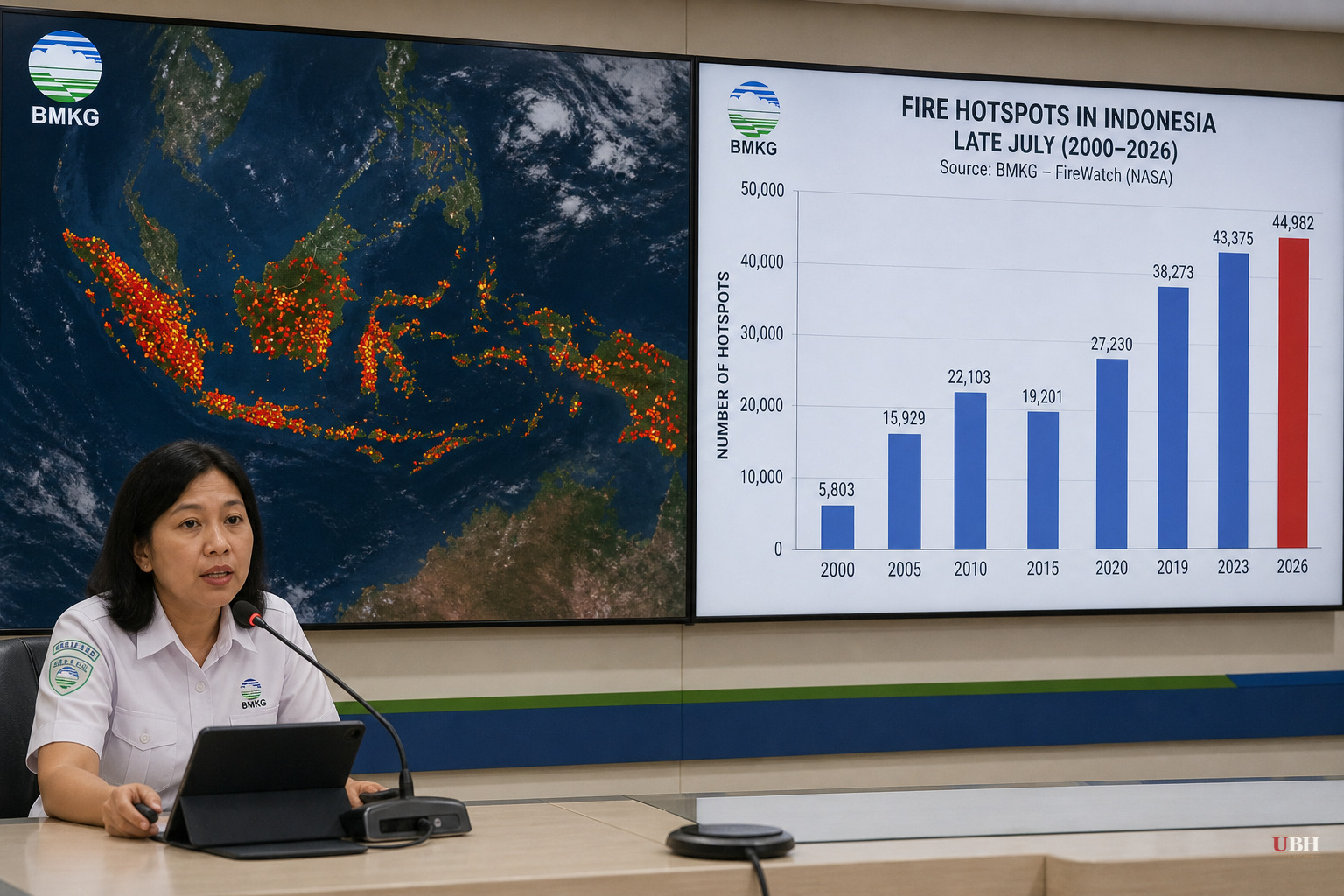 Indonesia's Fire Hotspots Hit Record High for Late July, Nearly 50,000 Personnel Deployed