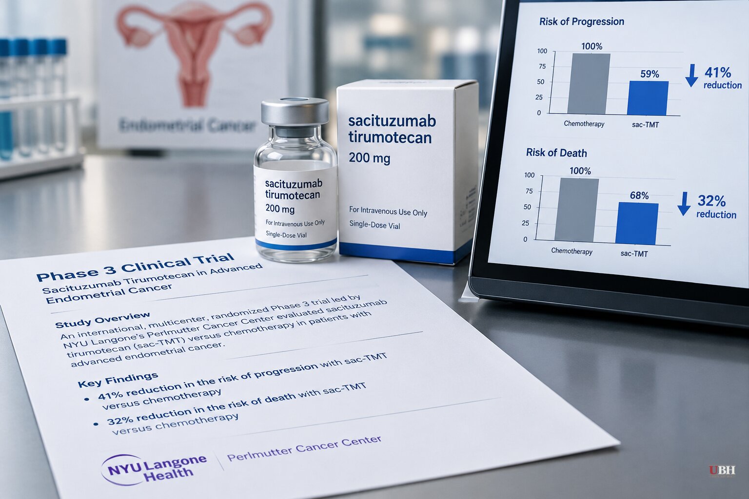 Investigational drug sac-TMT cut endometrial cancer progression risk 41% versus chemotherapy in Phase 3 trial