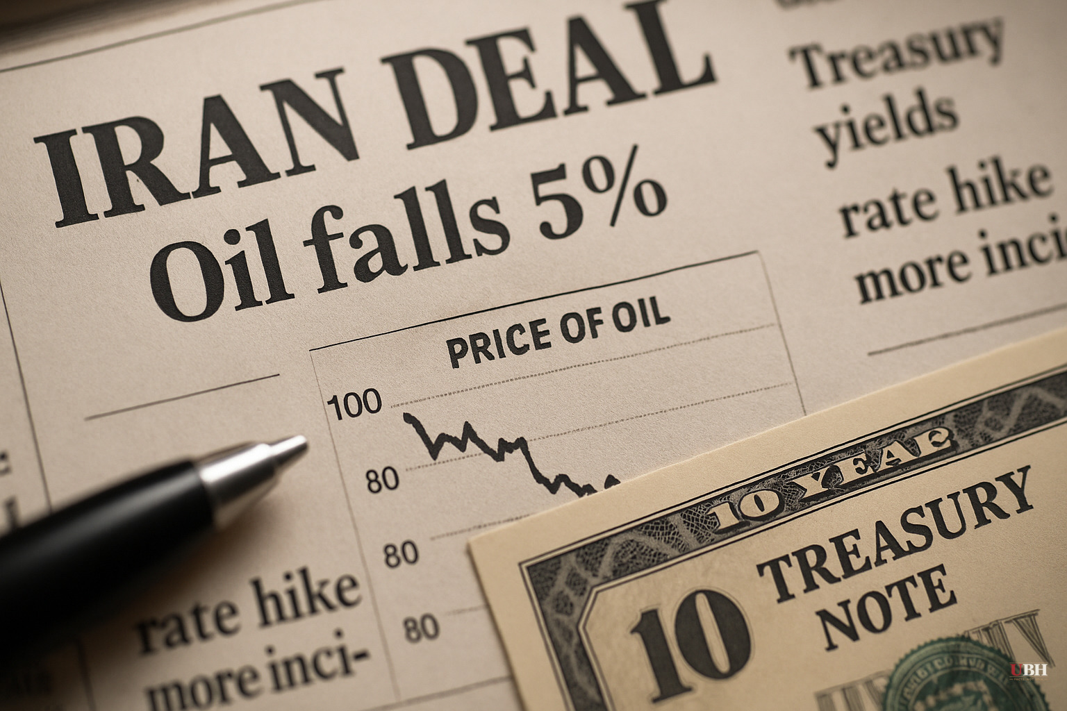 Iran Deal Drops Oil 5%, Pulls Treasury Yields Lower, and Cuts Odds of a Fed Rate Hike