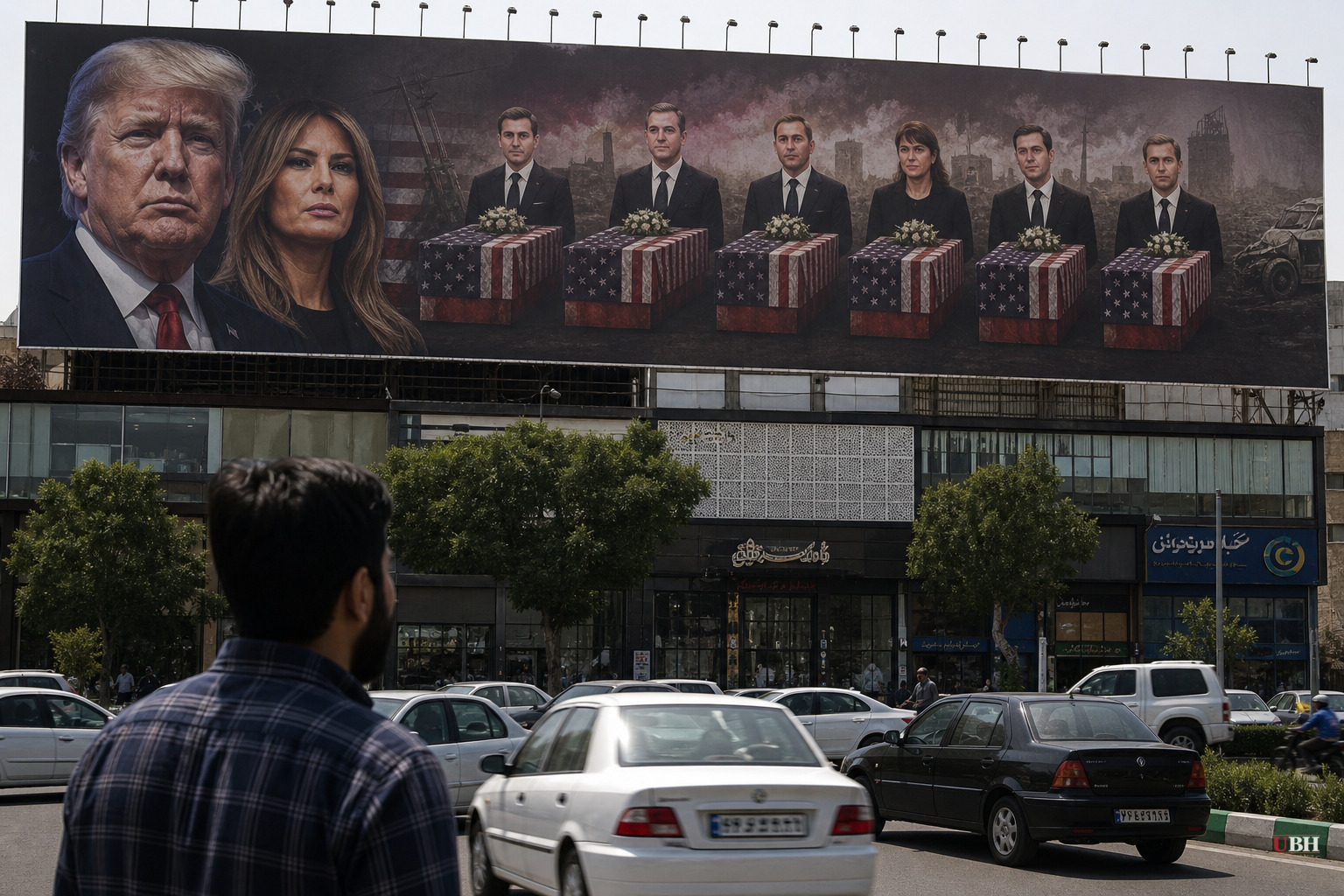 Iran Puts Up Third Tehran Billboard Naming Trump's Family Alongside Coffins After Graham's Death