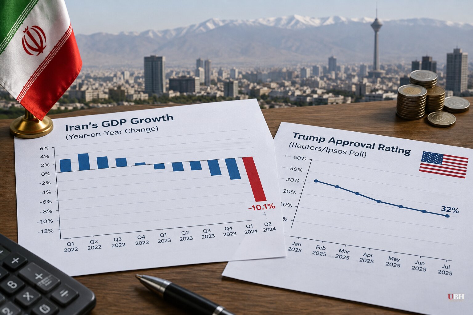 Iran's GDP Shrank 10.1% This Year as Trump's Approval Rating Hits a Career-Low 32%