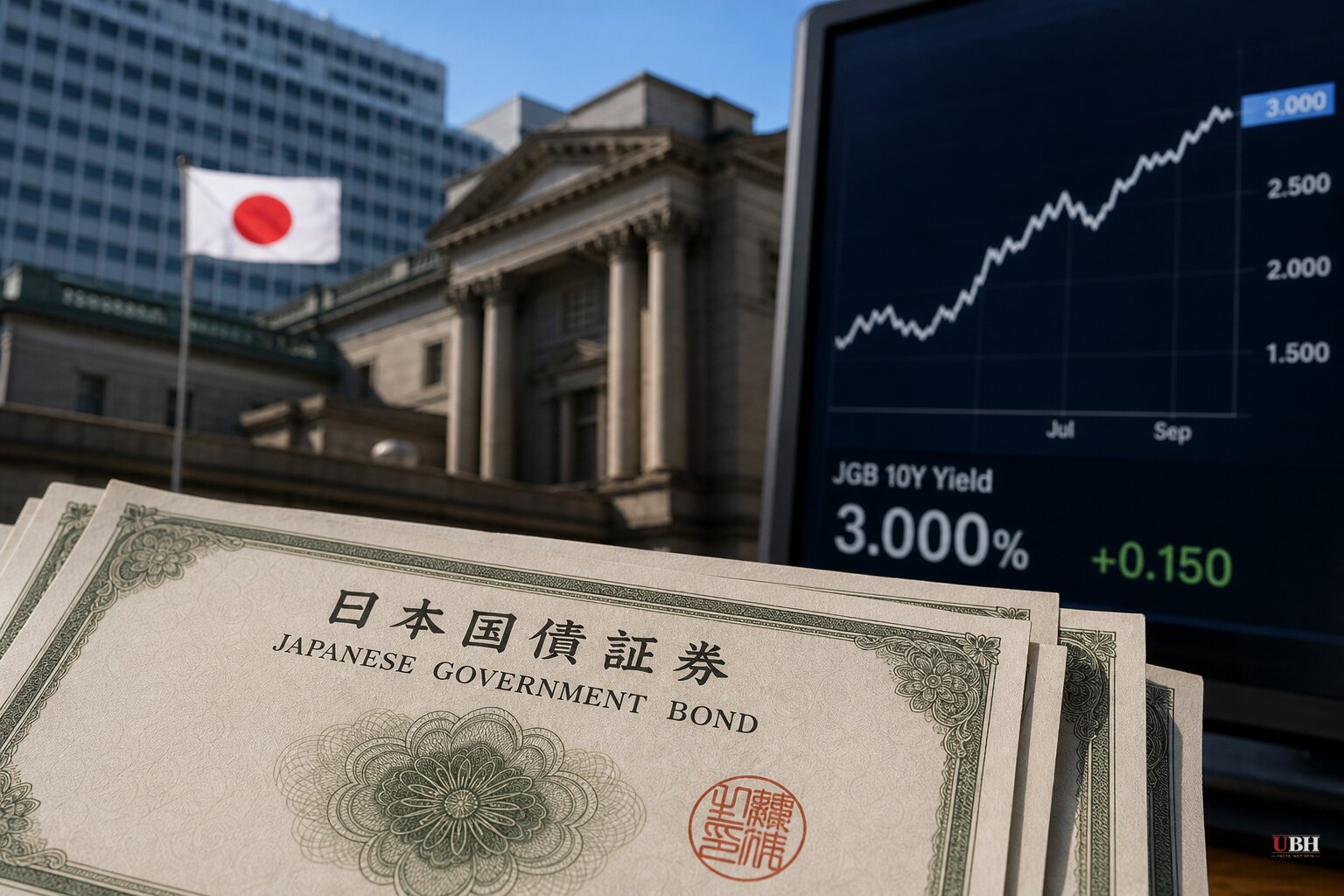 Japan's 10-Year Bond Yield Hits 3% for First Time Since 1996