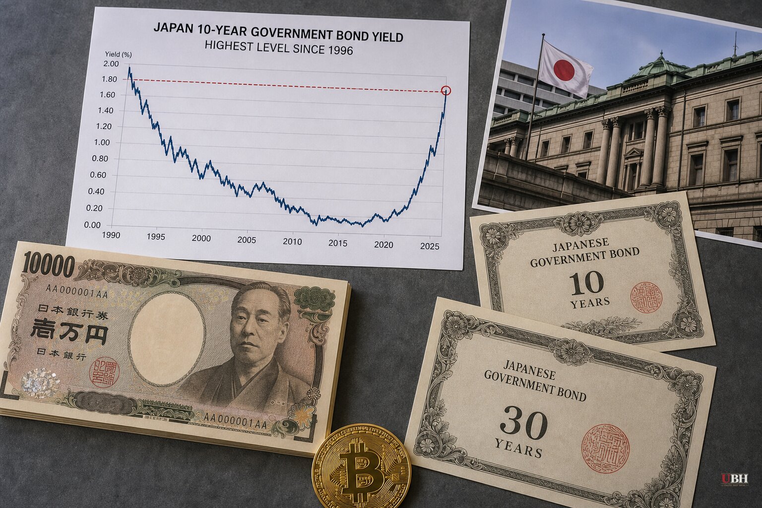 Japan's 10-Year Bond Yield Hits Highest Level Since 1996 as Yen Surge Raises Bitcoin Carry-Trade Risk