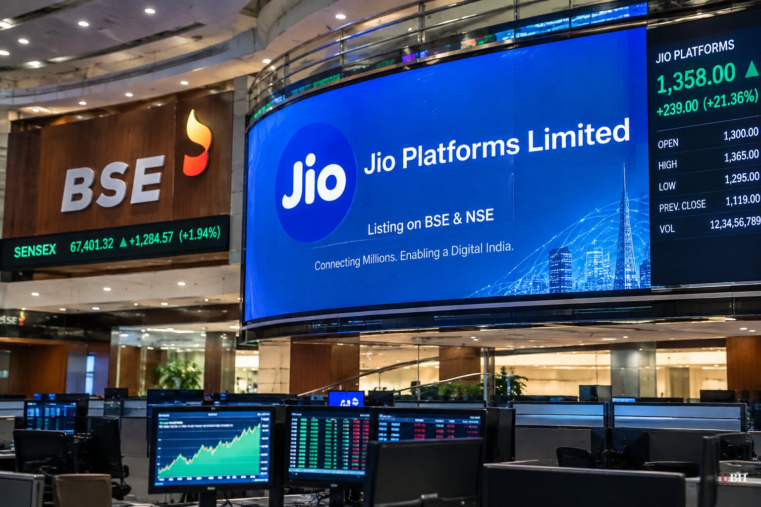 Jio Platforms Lists at Rs 1,358, a 21% Premium, After India's Largest IPO