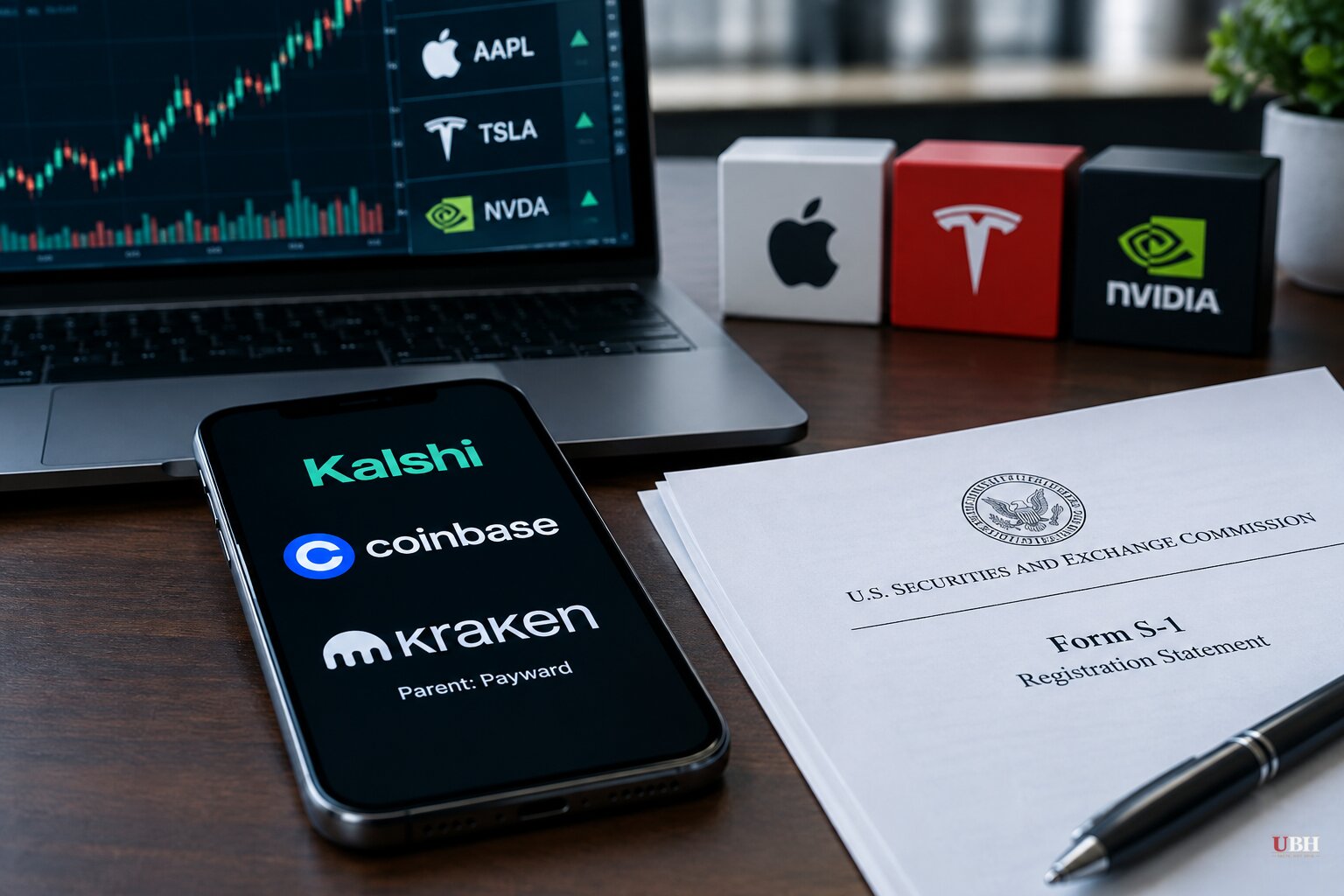 Kalshi, Coinbase and Kraken's Parent File Same-Day Bids for Never-Expiring Futures on Apple, Tesla and Nvidia Stock