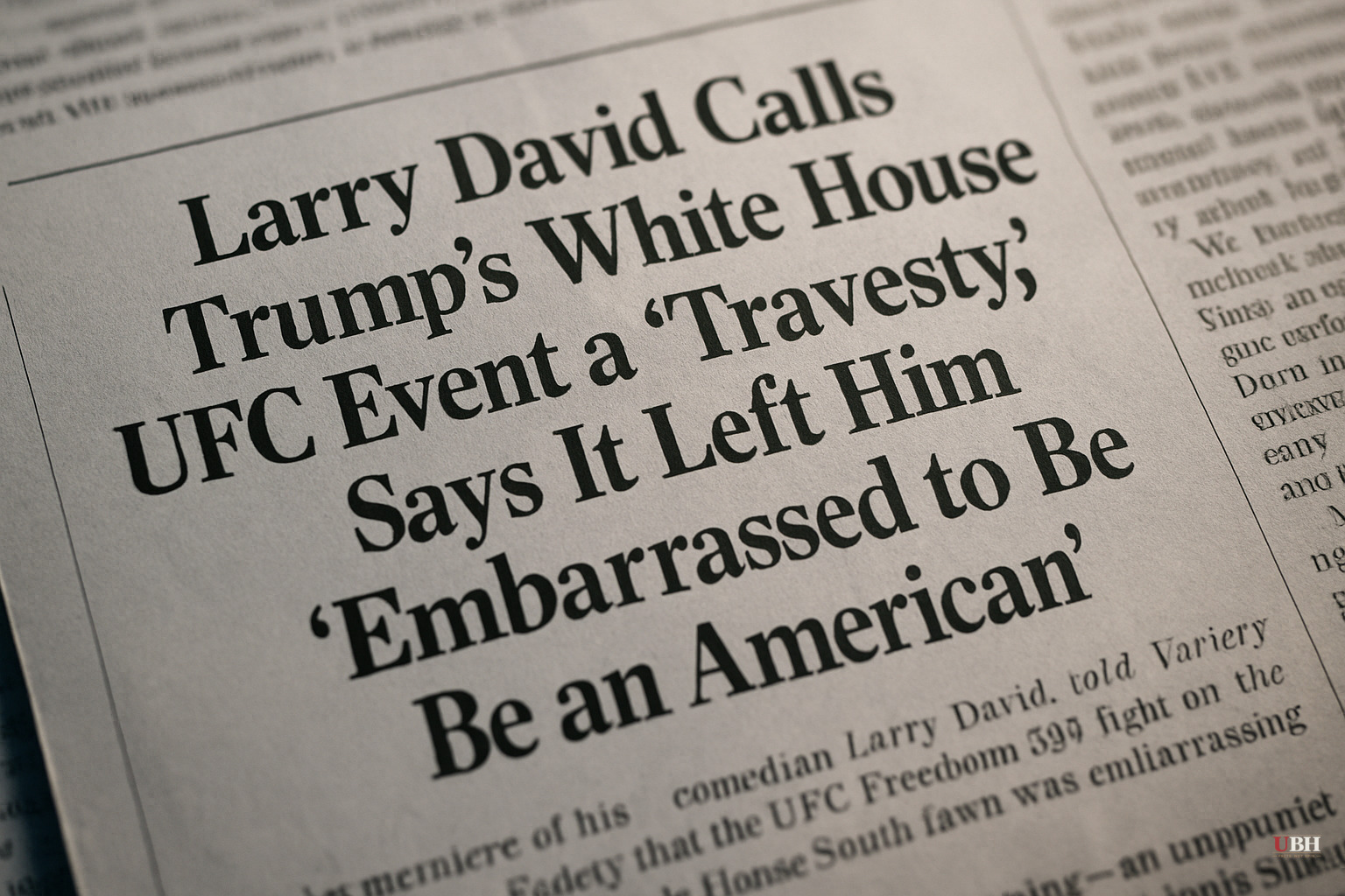 Larry David Calls Trump's White House UFC Event a 'Travesty,' Says It Left Him 'Embarrassed to Be an American'