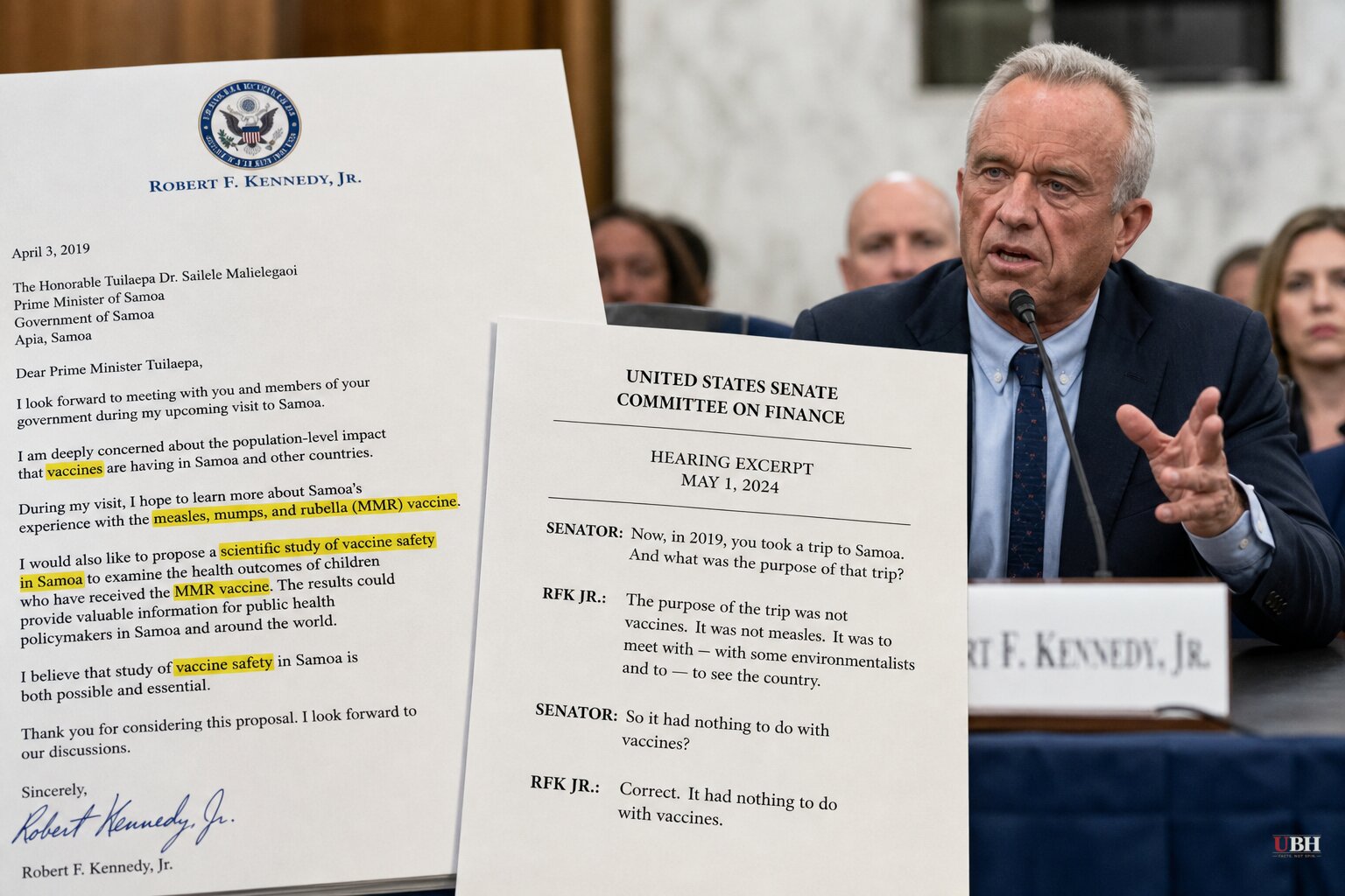 Letters Show RFK Jr. Told Samoa's PM His 2019 Trip Was About the MMR Vaccine, Contradicting Senate Testimony