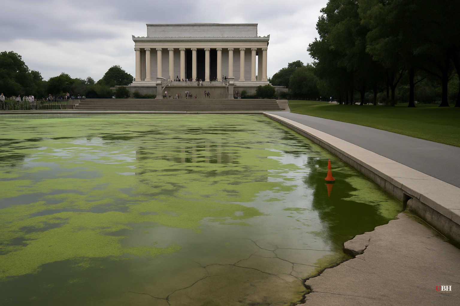 Lincoln Memorial Reflecting Pool Renovation Is $14 Million Over Budget, Green with Algae, and Now a Vandalism Investigation