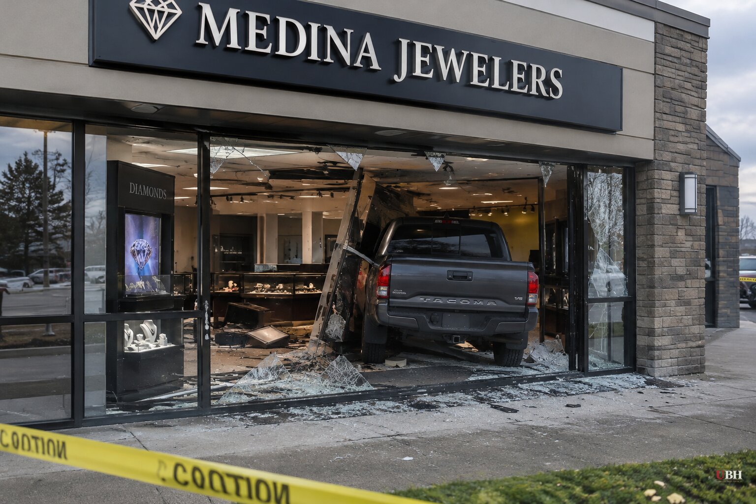 Masked group rams pickup into Lynnwood, Washington jewelry store; owner fires gun and suspects flee empty-handed